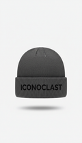 Steel Grey Beanie with Iconoclast Matte Text