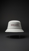 Ash White Wool Bucket Hat with Rebellion Lettering